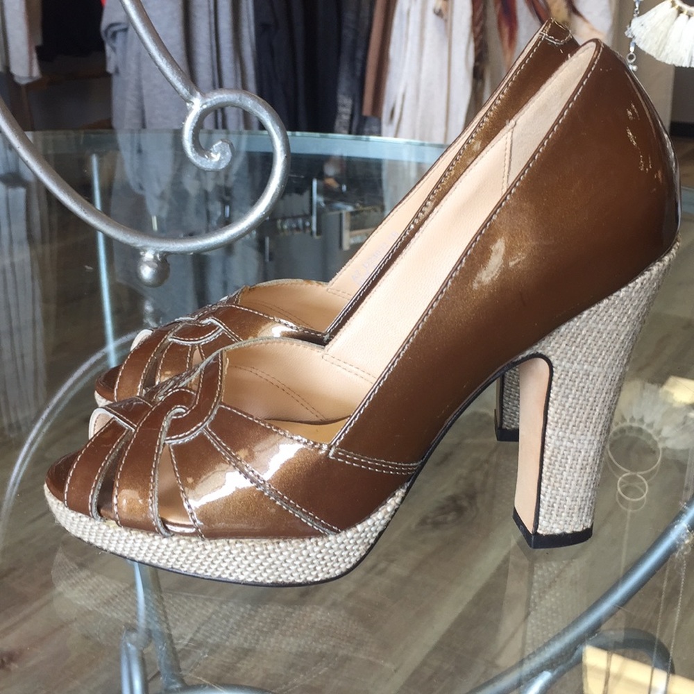 Cole Haan Nike Air Patent Woven Heels Size: 5B